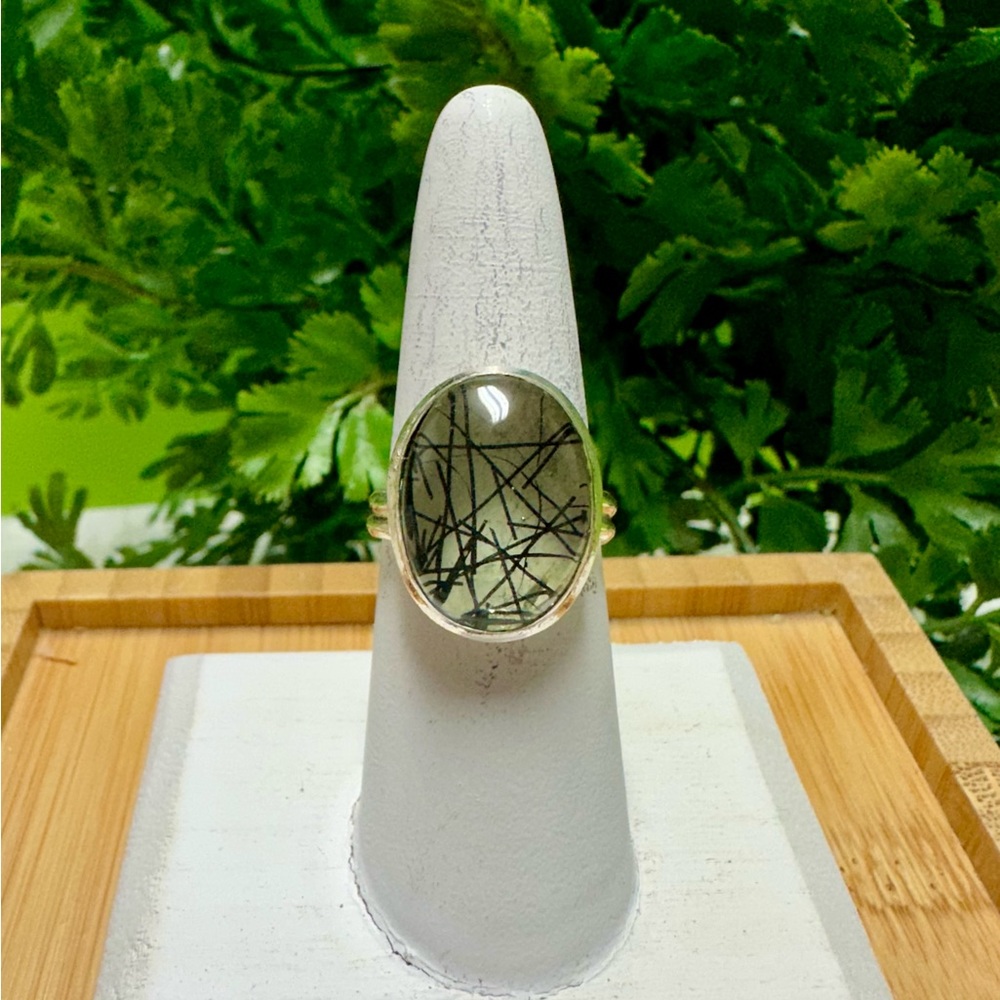 Tourmalinated Quartz Ring - image 2